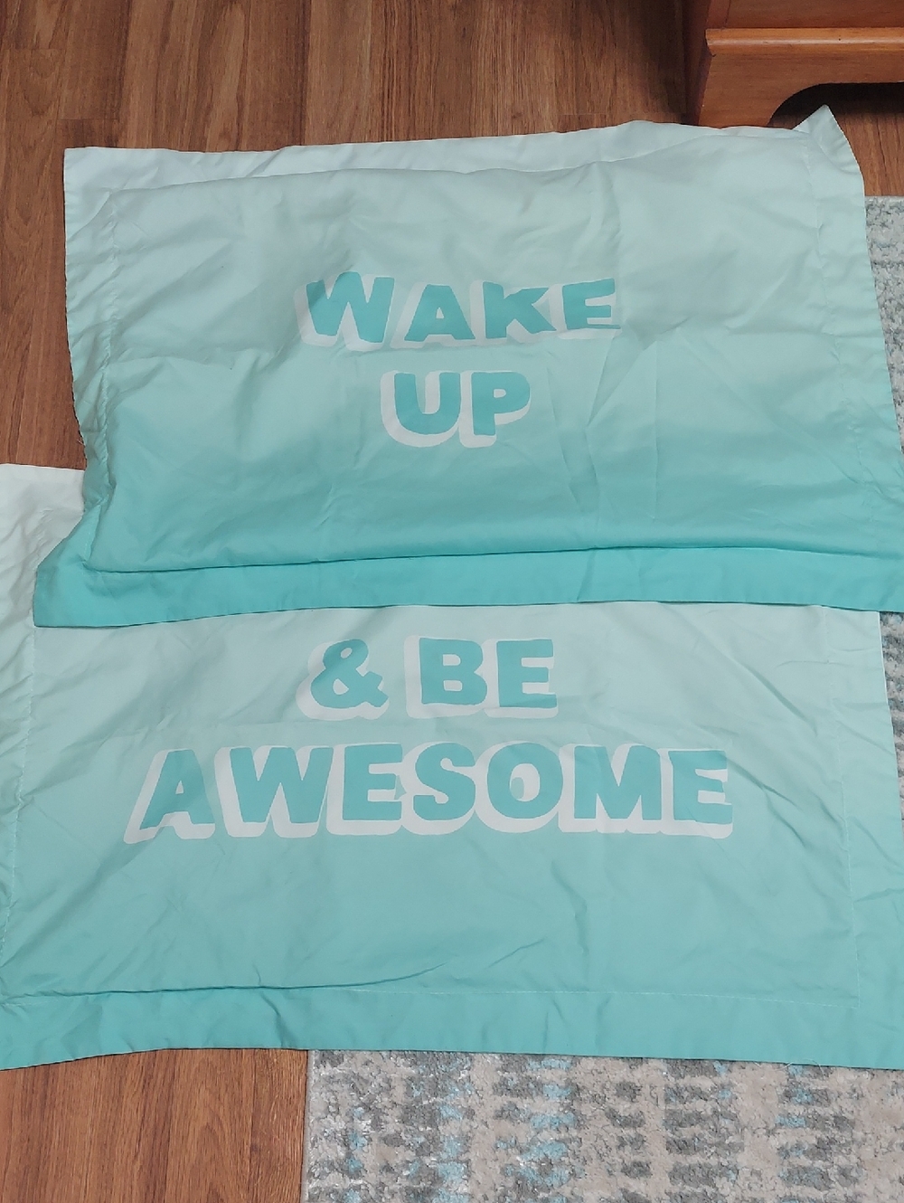 Light Teal 'Wake Up & Be Awesome' Decorative Pillowcase Set